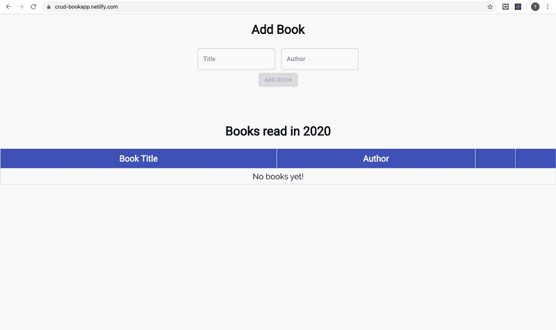 screen shot of book app